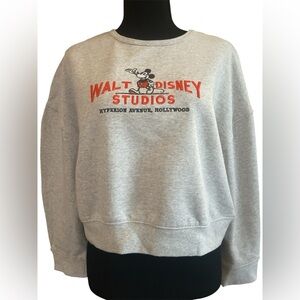 Disney Gray Walt Disney Mickey Cropped Sweatshirt Relaxed Disneyland Core Small